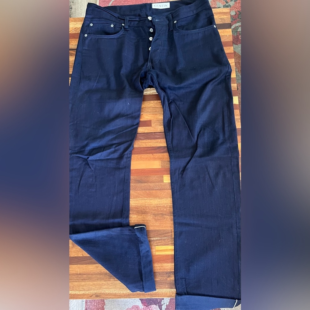 Gustin Blue Slim Chino Classic Style